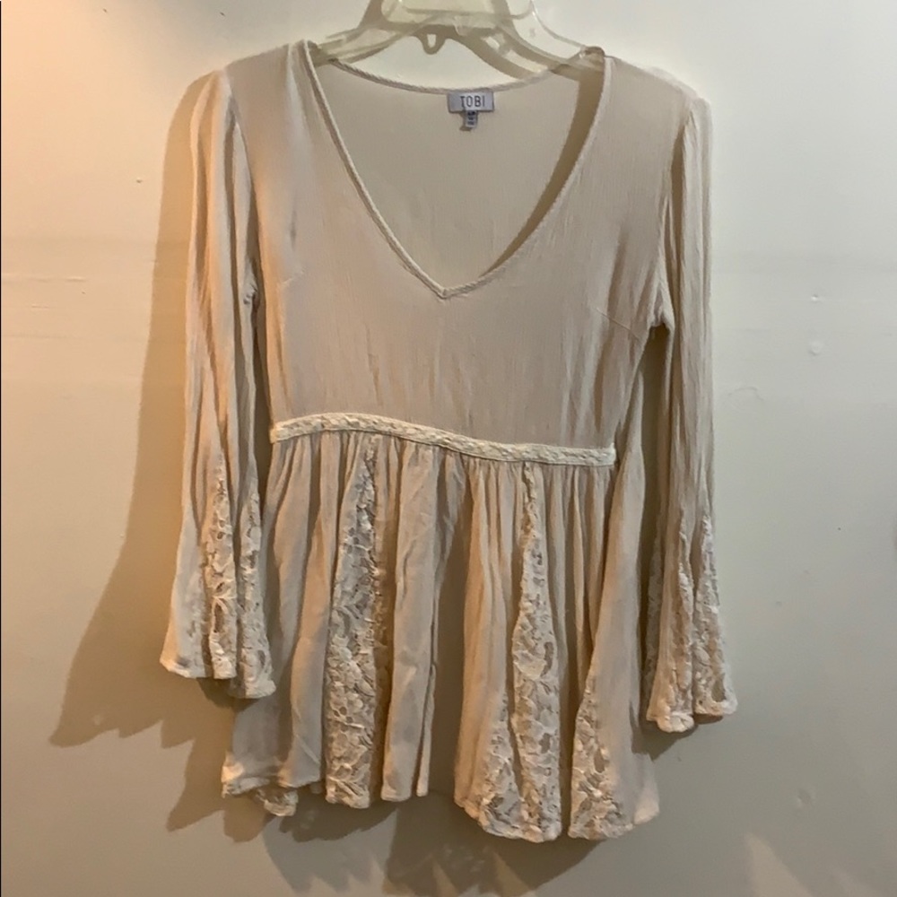 Tobi Tunic cream lace top